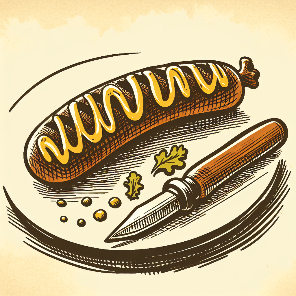 Rostbratwurst mit Salatgarnitur und Wedges