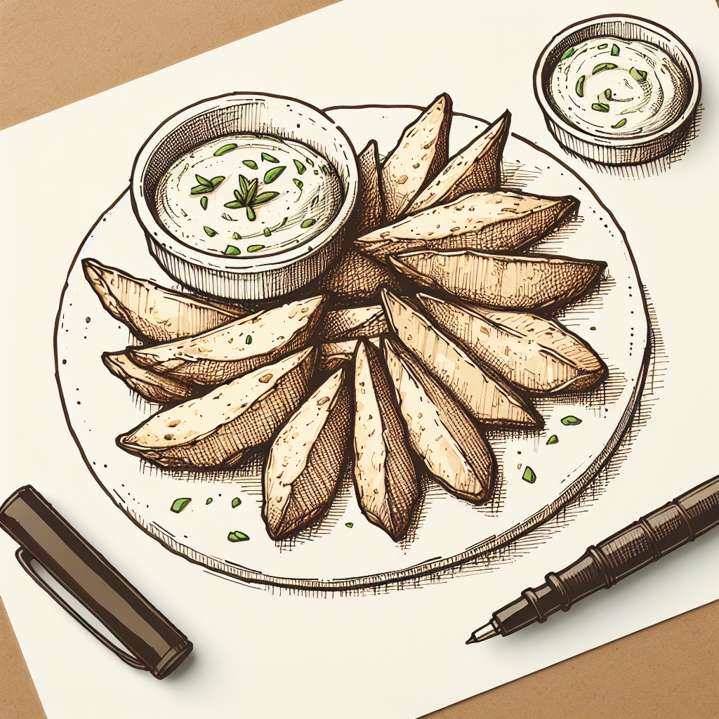 Portion Kartoffelspalten mit Dip