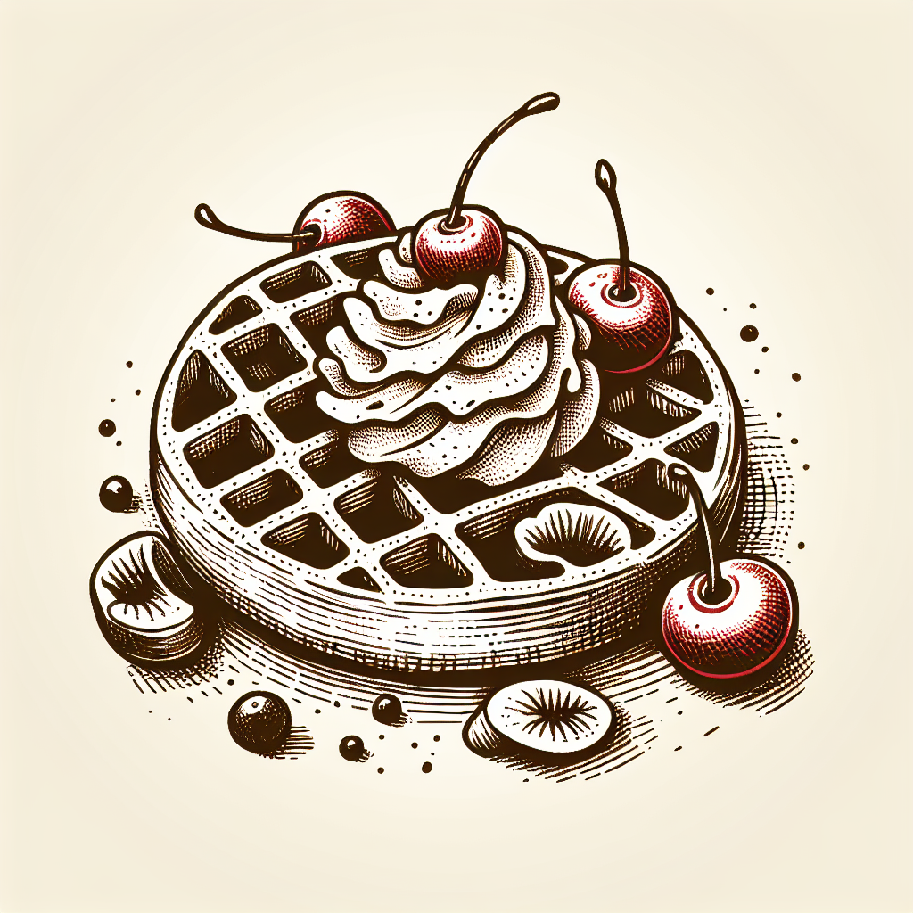 Frische Waffel mit Puderzucker